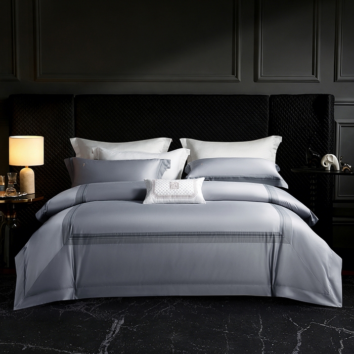 91家纺网 家纺一手货源 找家纺 淼铭家纺 2026新款100S数码印花四件套-威廉系列 灰色