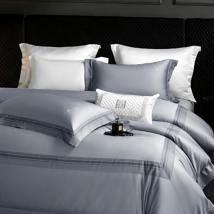 91家纺网 家纺一手货源 找家纺 淼铭家纺 2026新款100S数码印花四件套-威廉系列 灰色