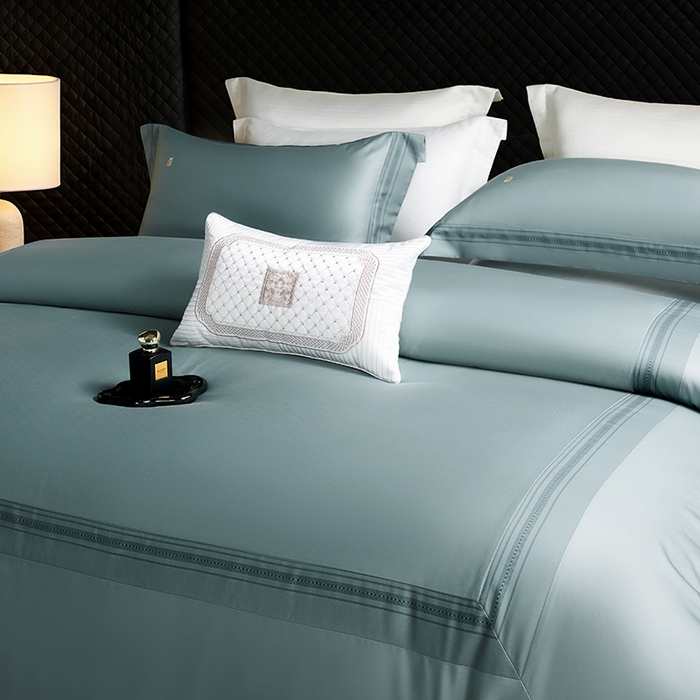 91家纺网 家纺一手货源 找家纺 淼铭家纺 2026新款100S数码印花四件套-威廉系列 蓝色