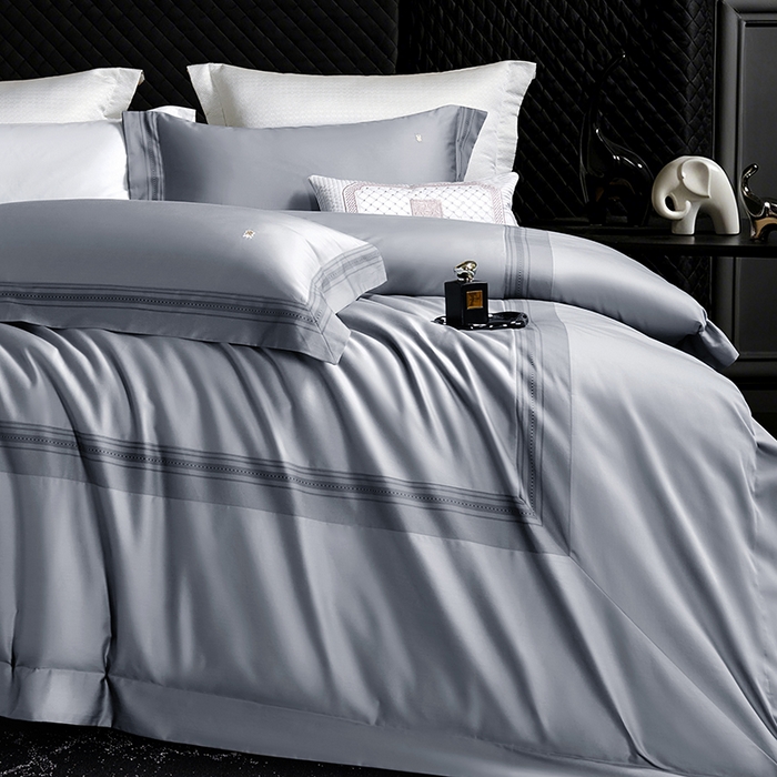 91家纺网 家纺一手货源 找家纺 淼铭家纺 2026新款100S数码印花四件套-威廉系列 灰色