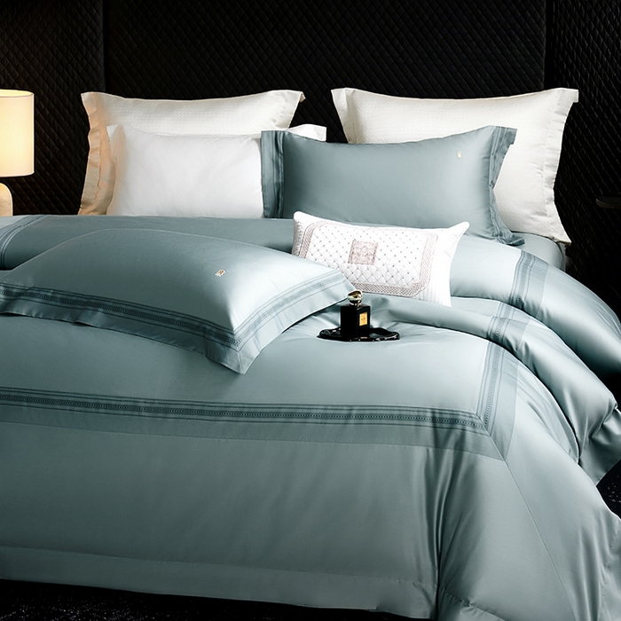 91家纺网 家纺一手货源 找家纺 淼铭家纺 2026新款100S数码印花四件套-威廉系列 蓝色