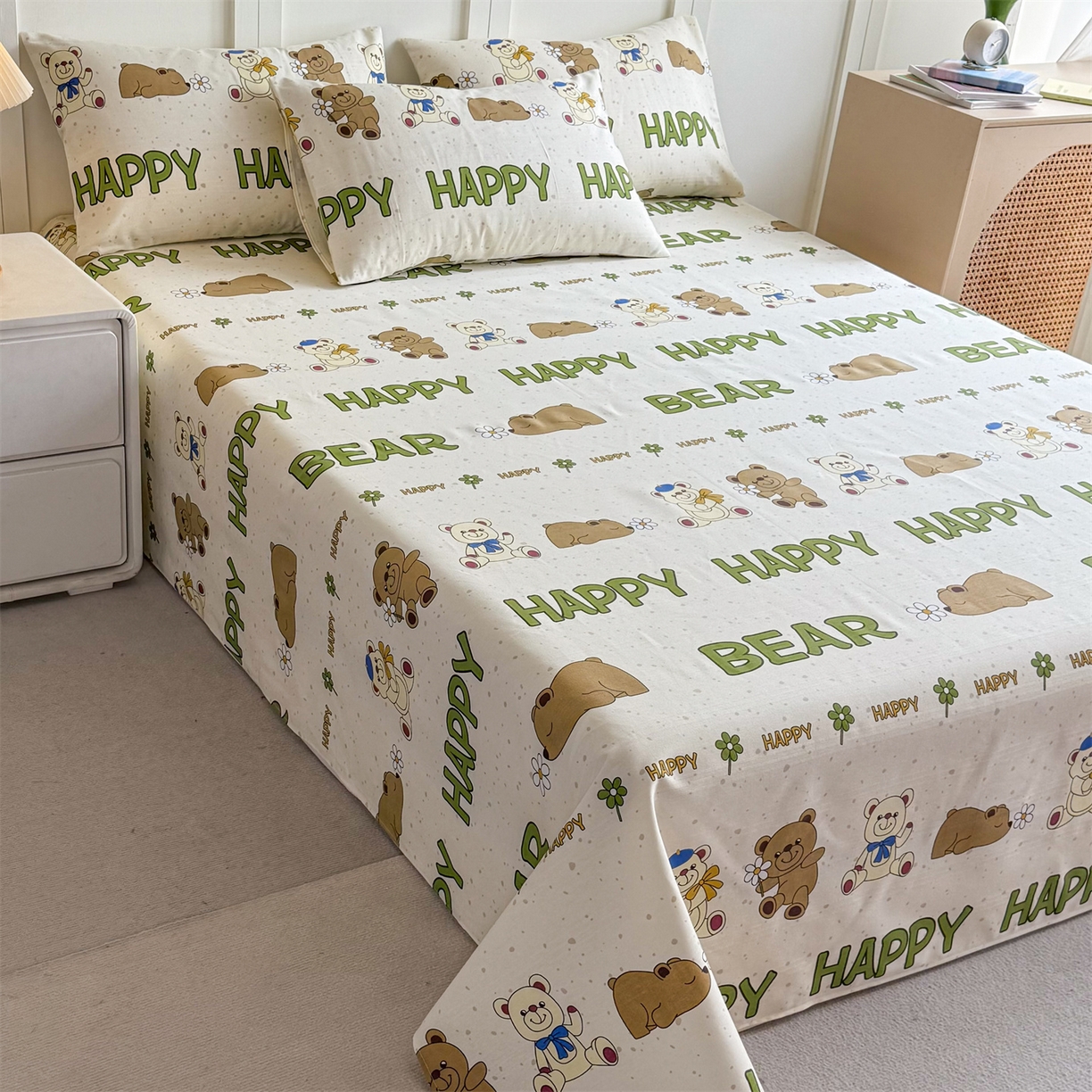 91家纺网 家纺一手货源 找家纺 （总）晨晨家纺 2026新款原棉老粗布床单席子凉席三件套