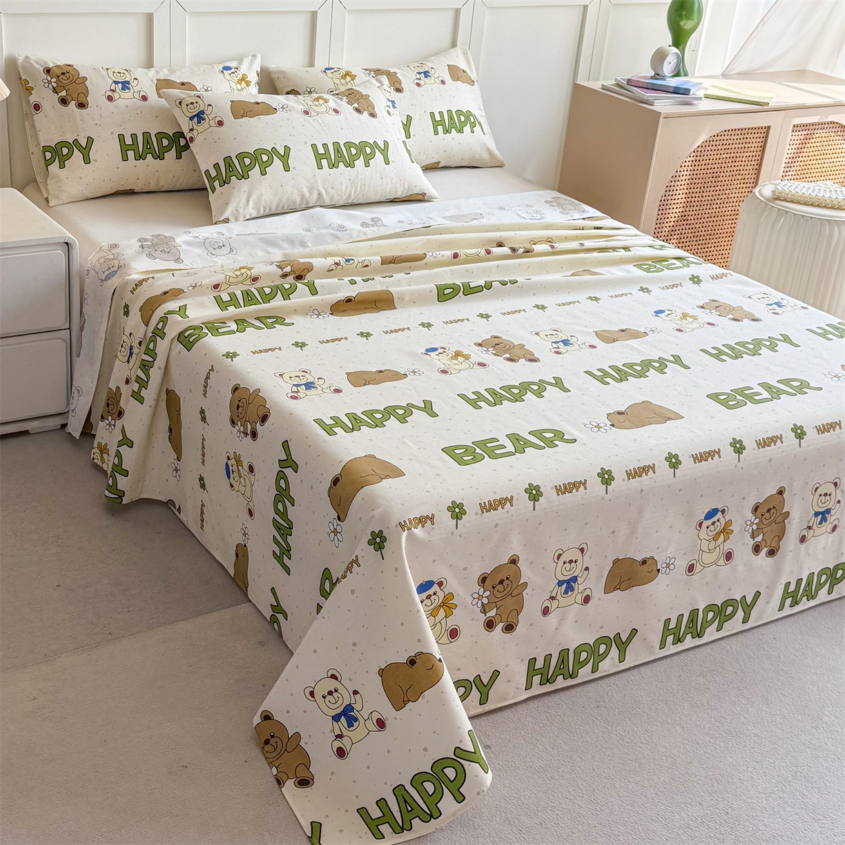 91家纺网 家纺一手货源 找家纺 （总）晨晨家纺 2026新款原棉老粗布床单席子凉席三件套