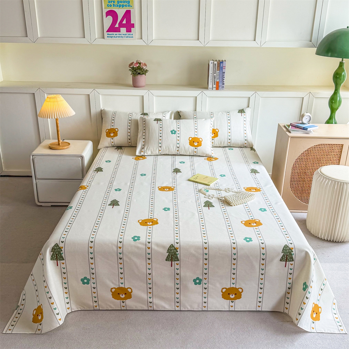 91家纺网 家纺一手货源 找家纺 （总）晨晨家纺 2026新款原棉老粗布床单席子凉席三件套