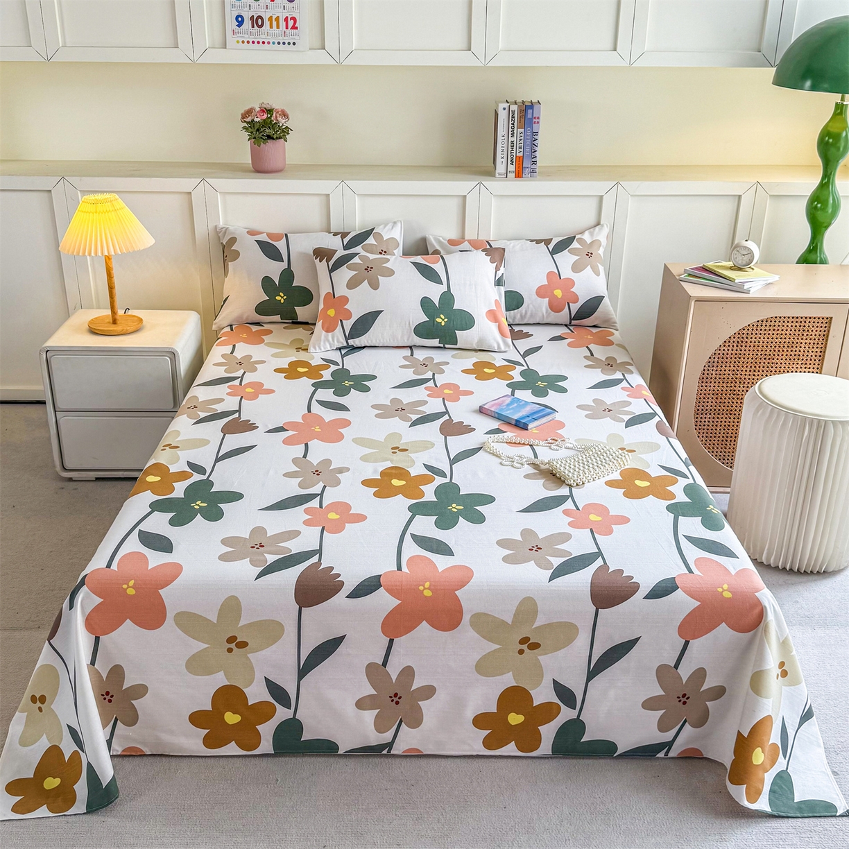 91家纺网 家纺一手货源 找家纺 （总）晨晨家纺 2026新款原棉老粗布床单席子凉席三件套