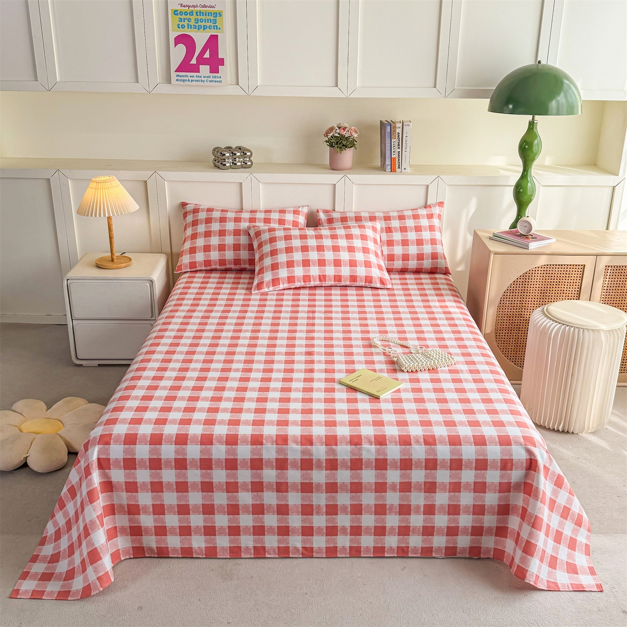 91家纺网 家纺一手货源 找家纺 （总）晨晨家纺 2026新款原棉老粗布床单席子凉席三件套