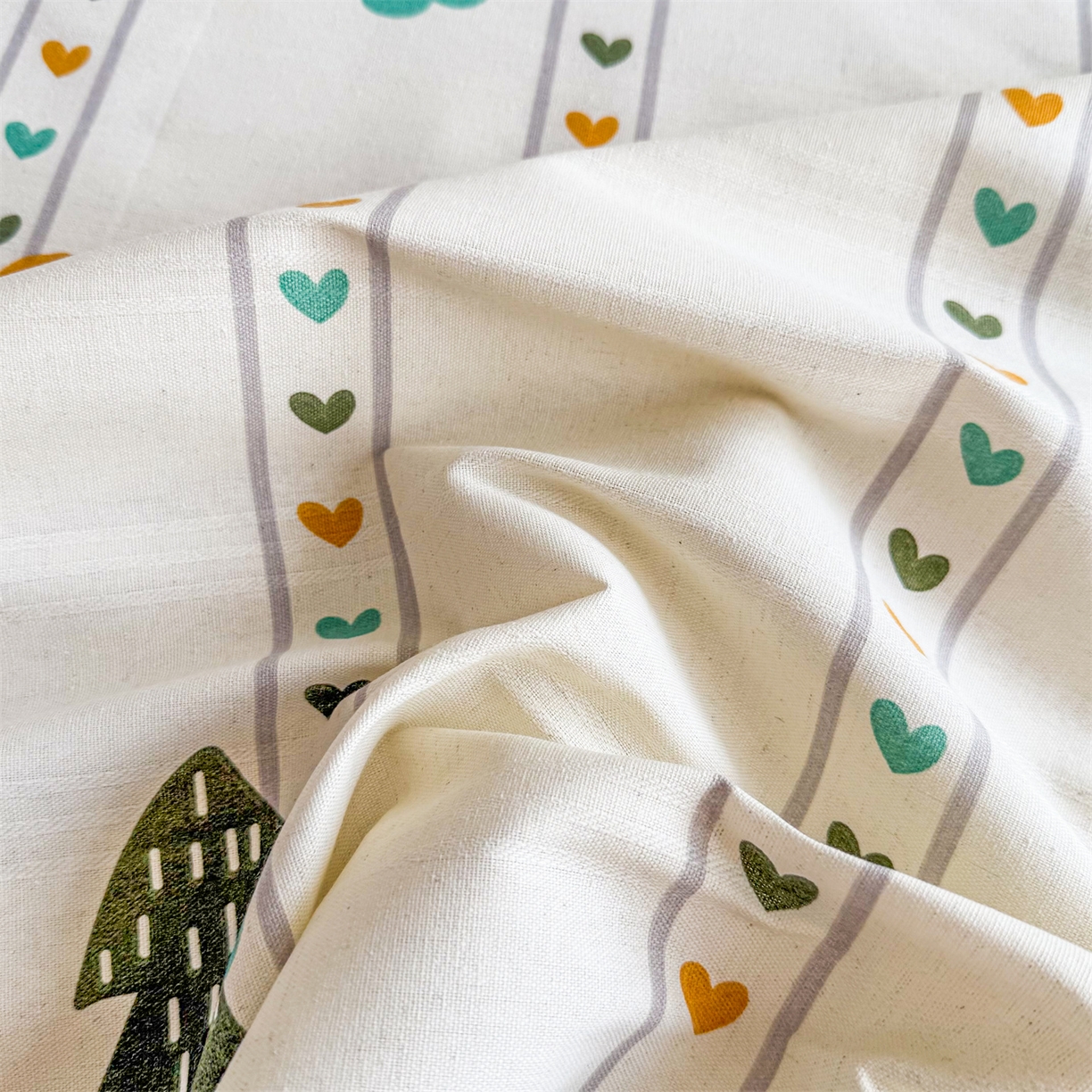 91家纺网 家纺一手货源 找家纺 晨晨家纺 2026新款原棉老粗布床单席子凉席三件套 萌宠森林