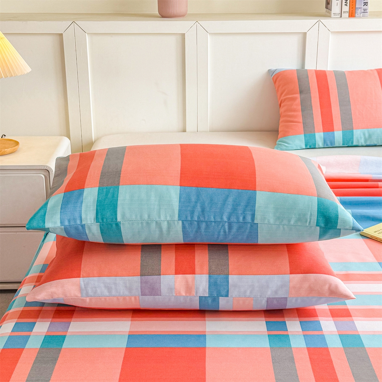 91家纺网 家纺一手货源 找家纺 晨晨家纺 2026新款原棉老粗布床单席子凉席三件套 格调