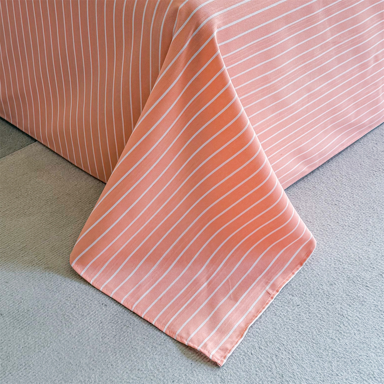 91家纺网 家纺一手货源 找家纺 晨晨家纺 2026新款原棉老粗布床单席子凉席三件套 淡雅粉