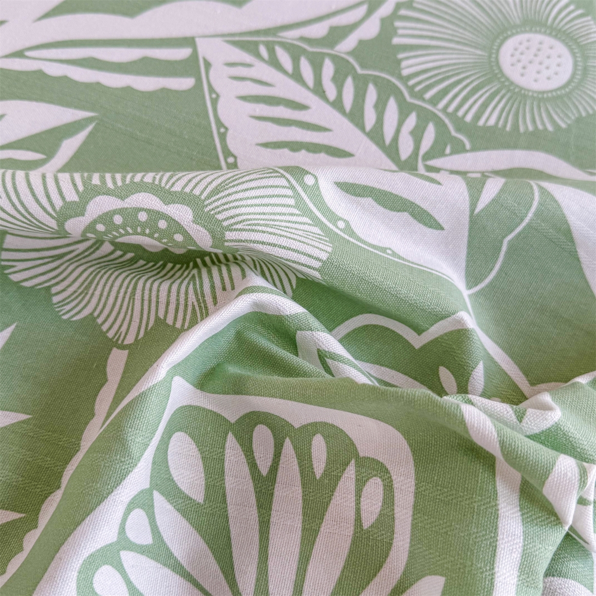 91家纺网 家纺一手货源 找家纺 晨晨家纺 2026新款原棉老粗布床单席子凉席三件套 花香情