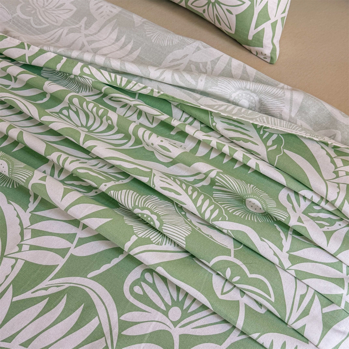 91家纺网 家纺一手货源 找家纺 晨晨家纺 2026新款原棉老粗布床单席子凉席三件套 花香情