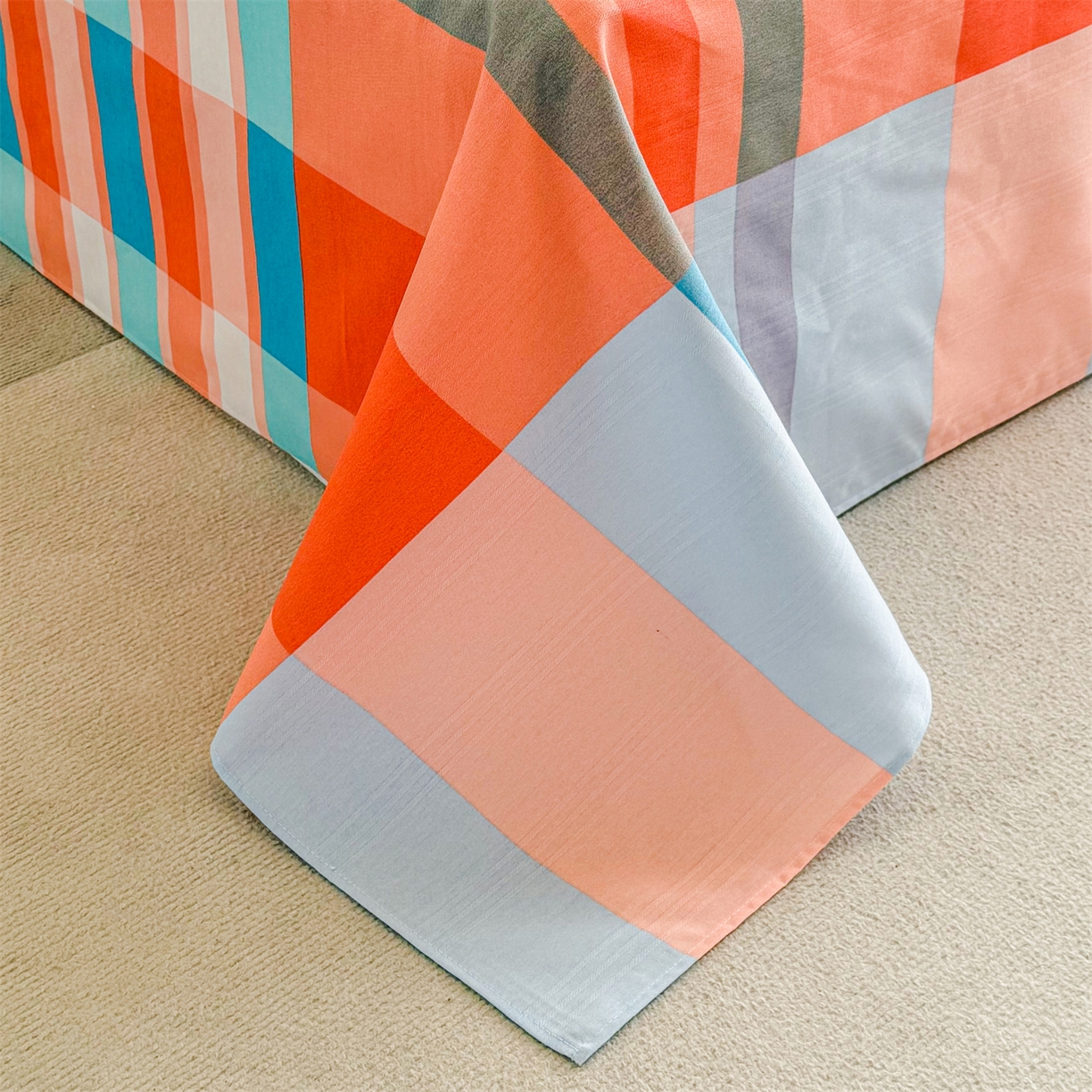 91家纺网 家纺一手货源 找家纺 晨晨家纺 2026新款原棉老粗布床单席子凉席三件套 格调