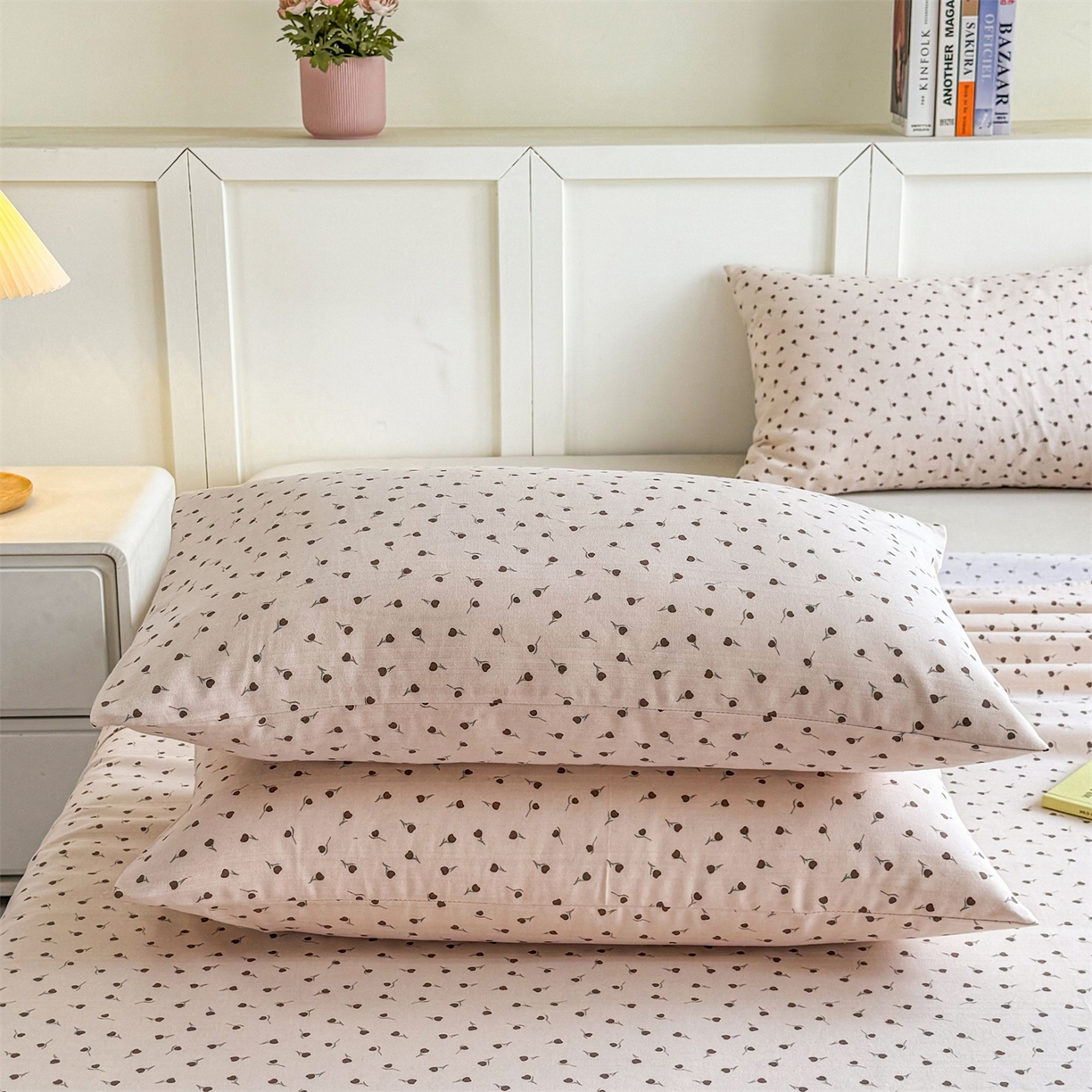 91家纺网 家纺一手货源 找家纺 晨晨家纺 2026新款原棉老粗布床单席子凉席三件套 星朵