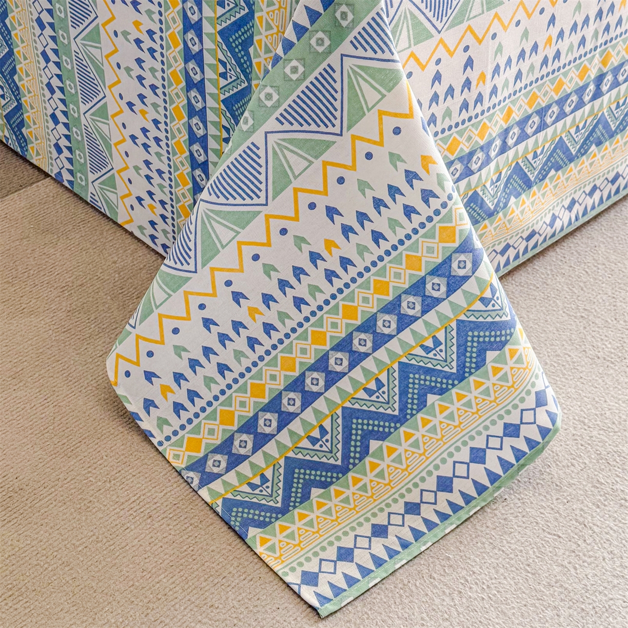 91家纺网 家纺一手货源 找家纺 晨晨家纺 2026新款原棉老粗布床单席子凉席三件套 雷欧