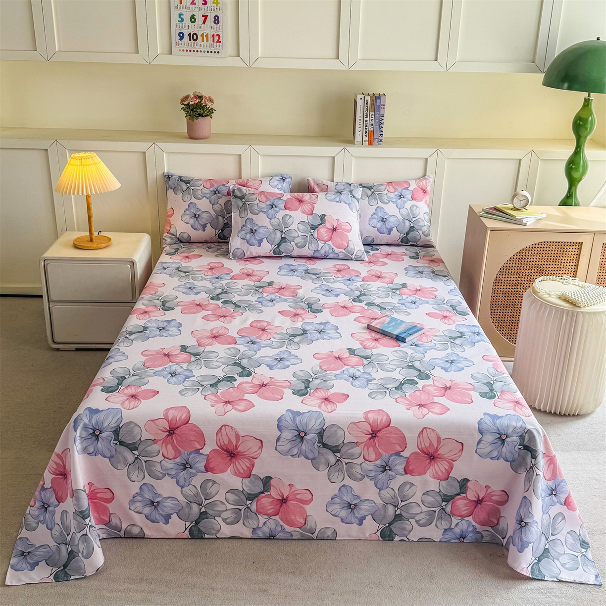 晨晨家纺 2026新款原棉老粗布床单席子凉席三件套 梦幻之城