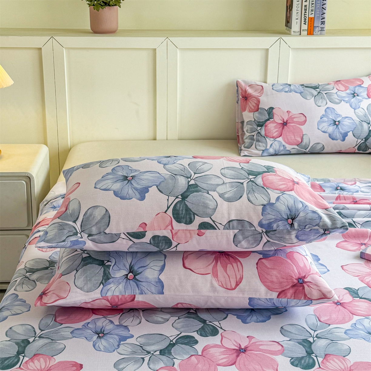 91家纺网 家纺一手货源 找家纺 晨晨家纺 2026新款原棉老粗布床单席子凉席三件套 梦幻之城