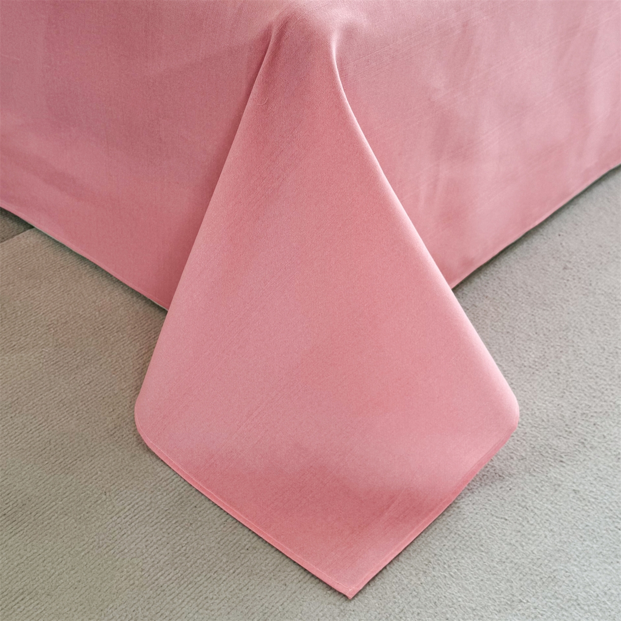 91家纺网 家纺一手货源 找家纺 晨晨家纺 2026新款原棉老粗布床单席子凉席三件套 桃粉