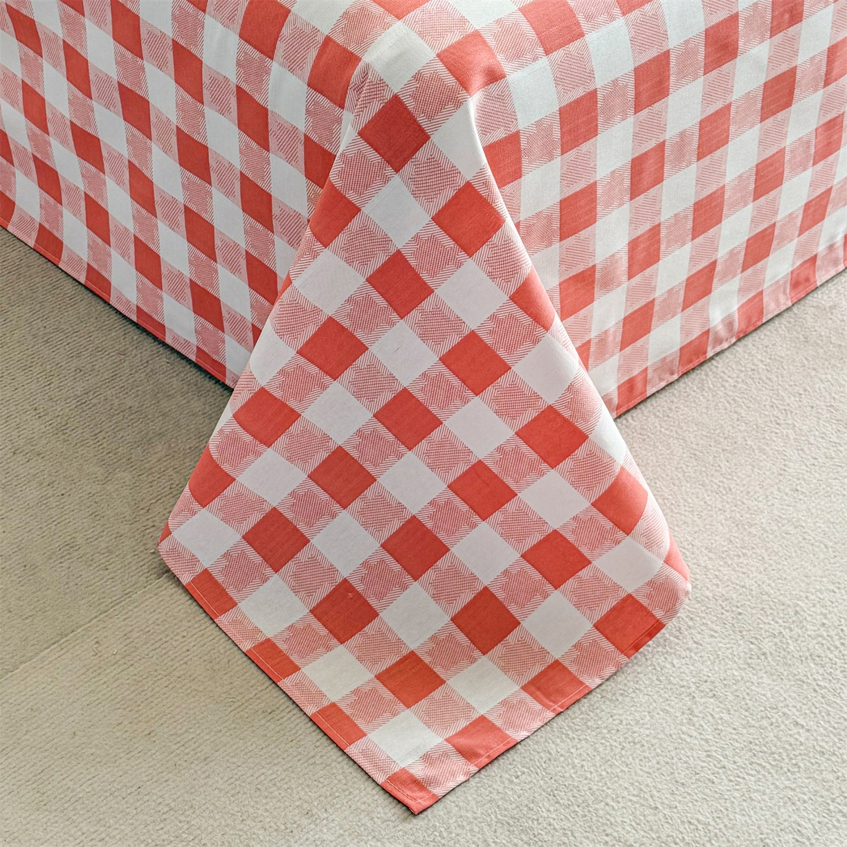 91家纺网 家纺一手货源 找家纺 晨晨家纺 2026新款原棉老粗布床单席子凉席三件套 千鸟粉