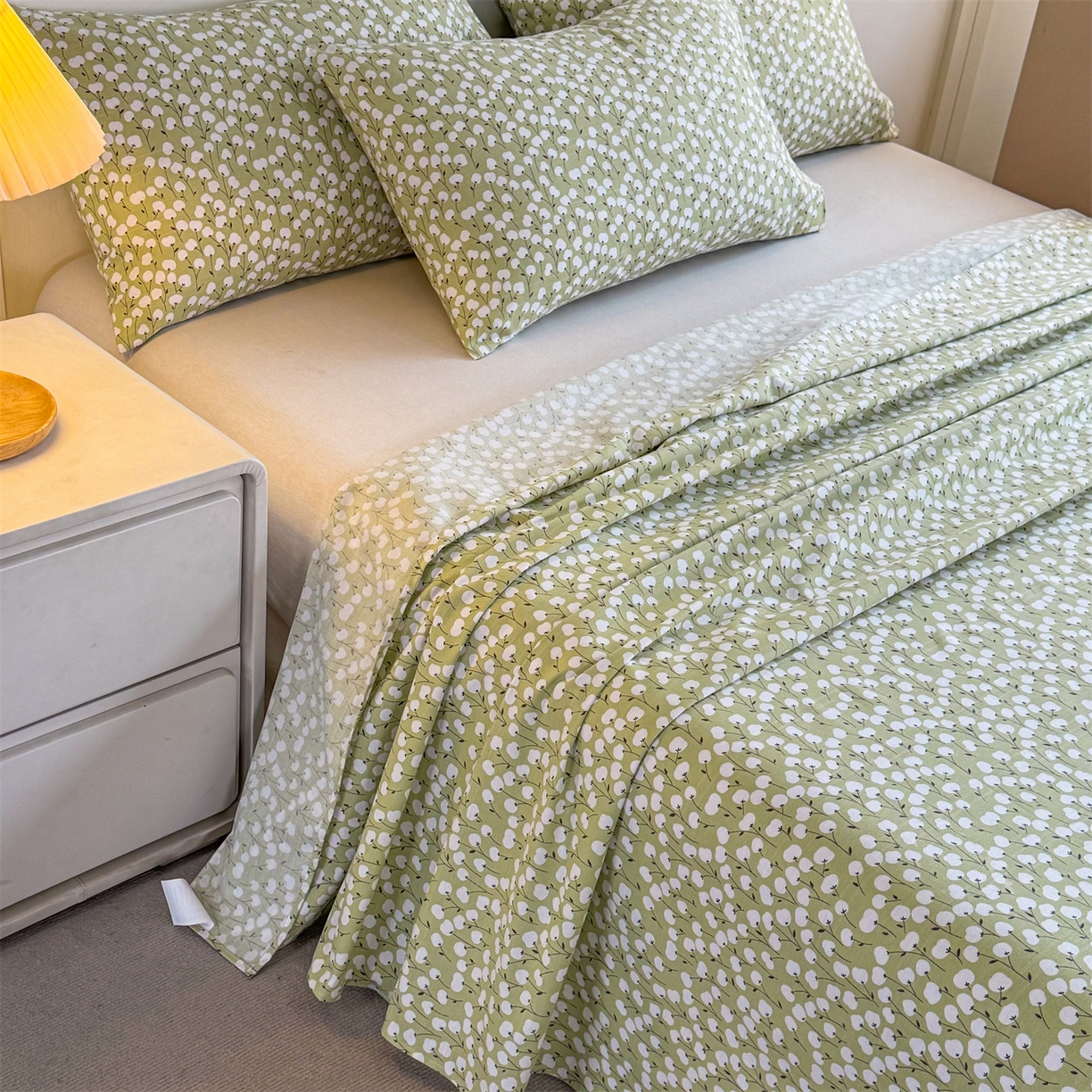 91家纺网 家纺一手货源 找家纺 晨晨家纺 2026新款原棉老粗布床单席子凉席三件套 青春