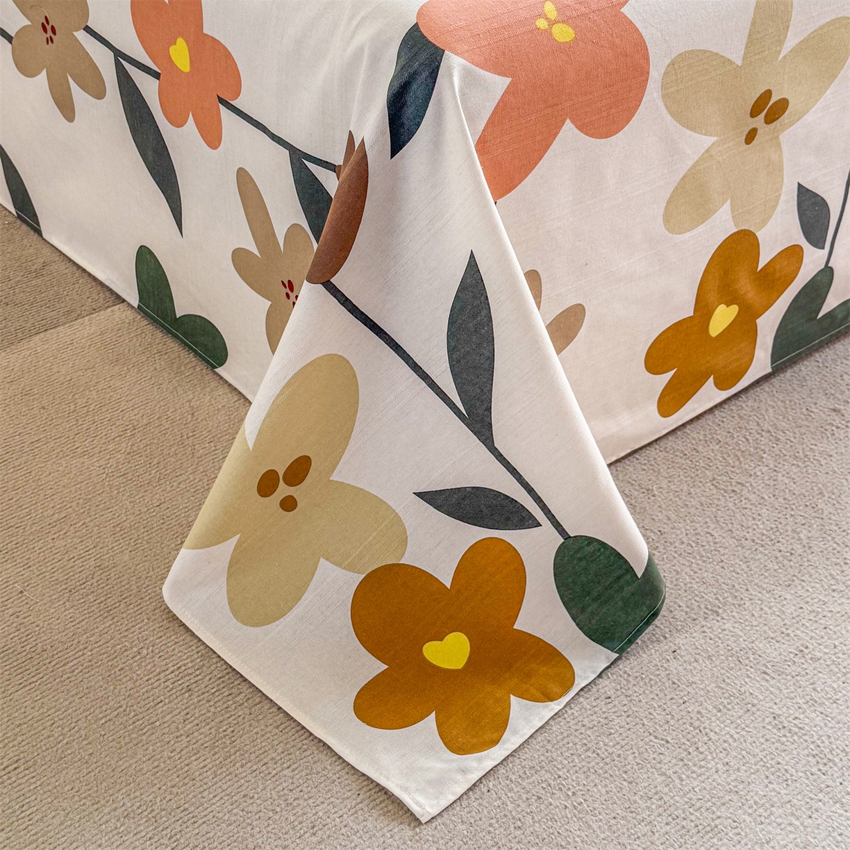 91家纺网 家纺一手货源 找家纺 晨晨家纺 2026新款原棉老粗布床单席子凉席三件套 水墨