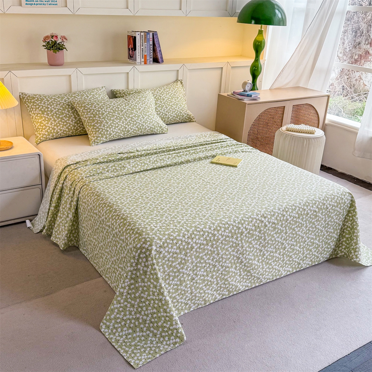 91家纺网 家纺一手货源 找家纺 晨晨家纺 2026新款原棉老粗布床单席子凉席三件套 青春