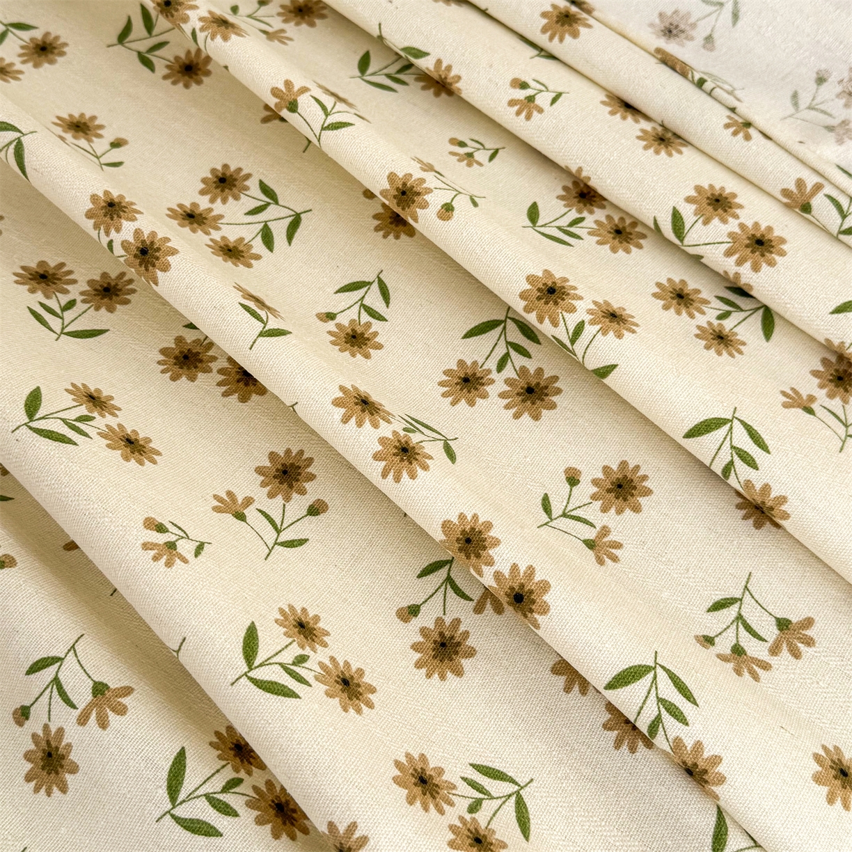 91家纺网 家纺一手货源 找家纺 晨晨家纺 2026新款原棉老粗布床单席子凉席三件套 小雏菊