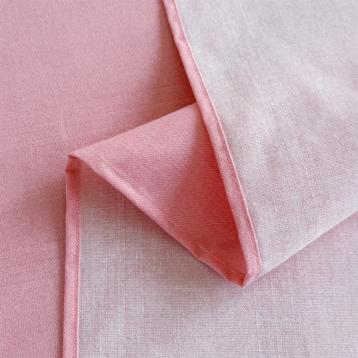 91家纺网 家纺一手货源 找家纺 晨晨家纺 2026新款原棉老粗布床单席子凉席三件套 桃粉