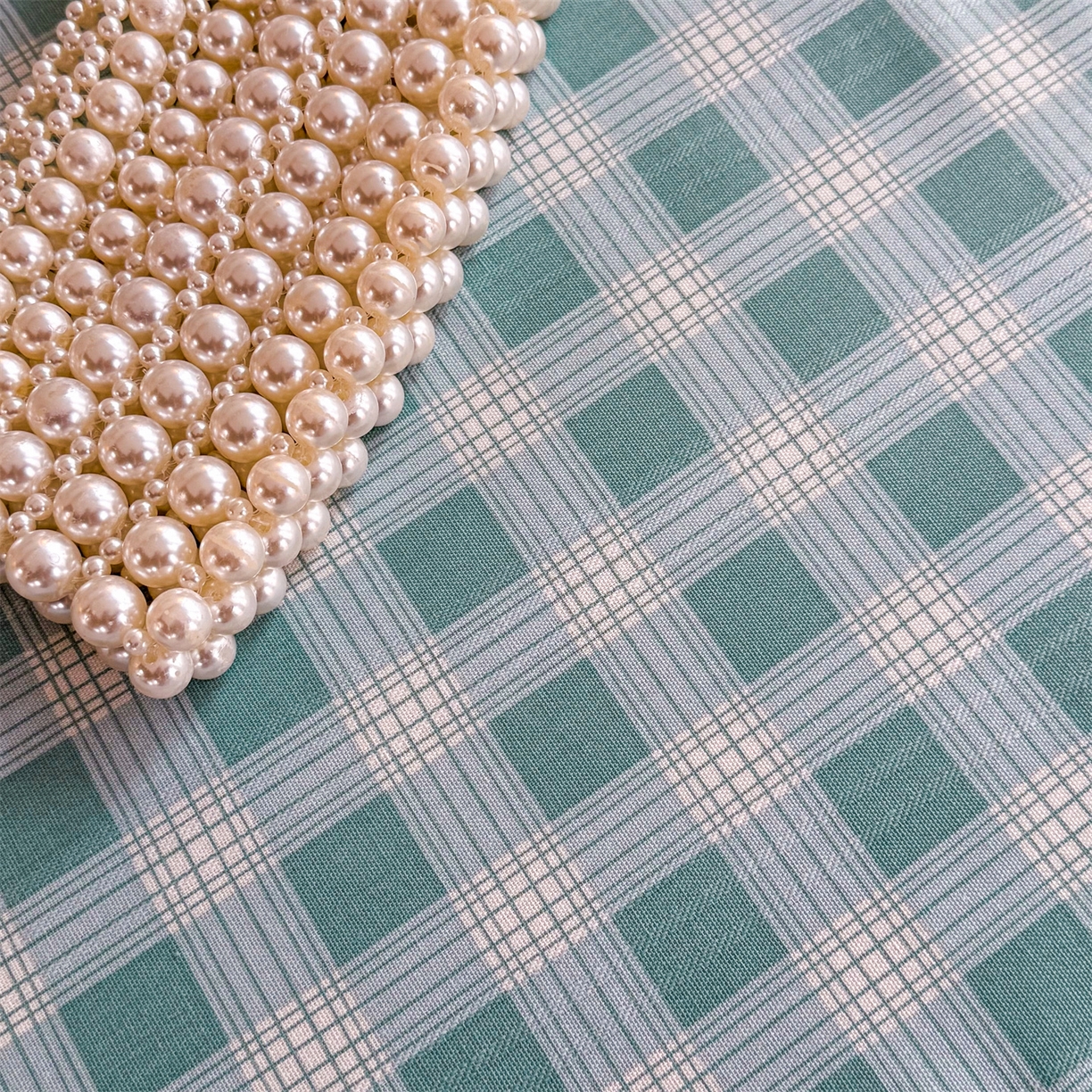 91家纺网 家纺一手货源 找家纺 晨晨家纺 2026新款原棉老粗布床单席子凉席三件套 棋盘绿