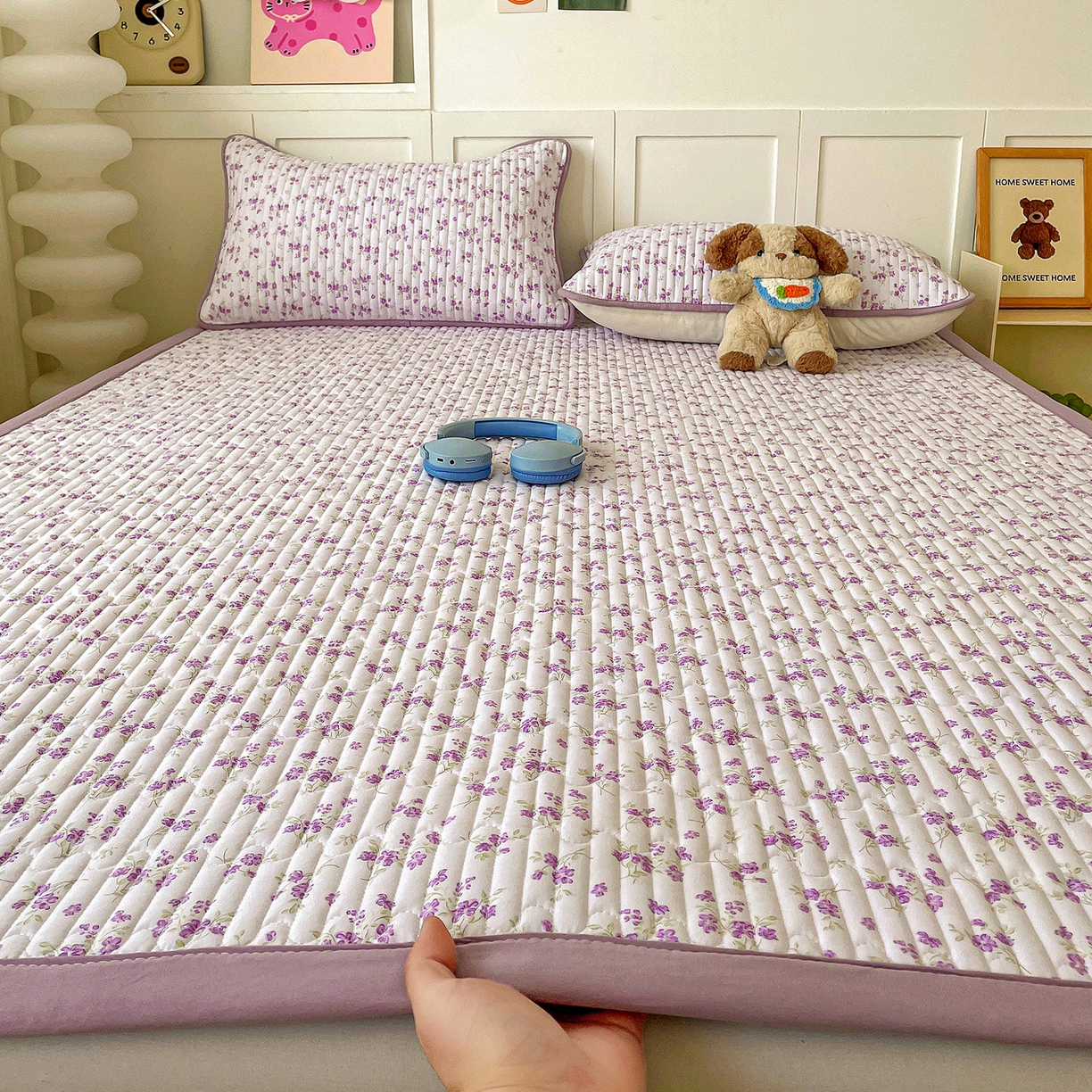 91家纺网 家纺一手货源 找家纺 （总）纽缦家纺 2026新款A类105g仿棉古法水洗棉床垫