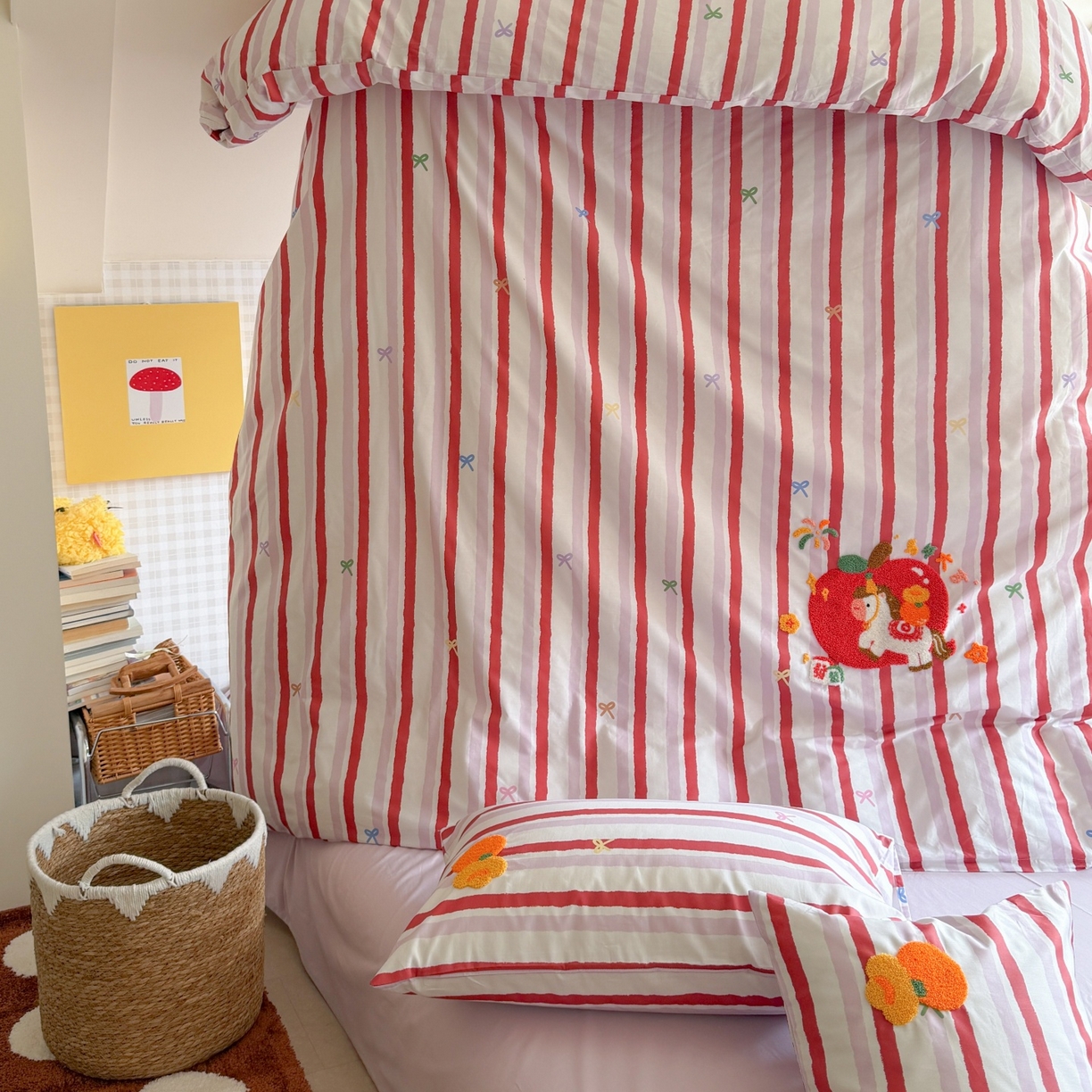 91家纺网 家纺一手货源 找家纺 （总）觅糖家纺 2026春夏新款全棉纯棉卡通毛巾绣系列四件套