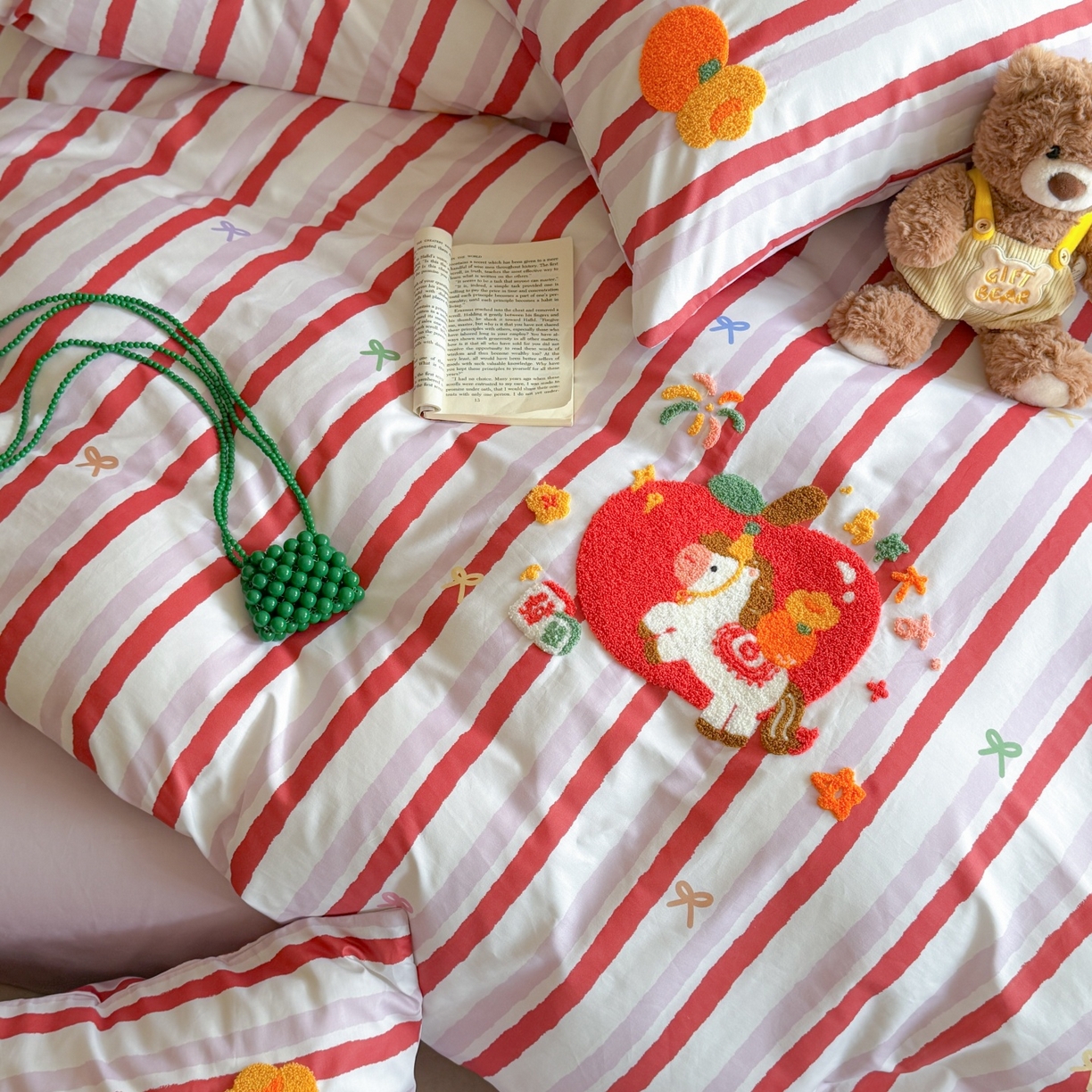 91家纺网 家纺一手货源 找家纺 （总）觅糖家纺 2026春夏新款全棉纯棉卡通毛巾绣系列四件套