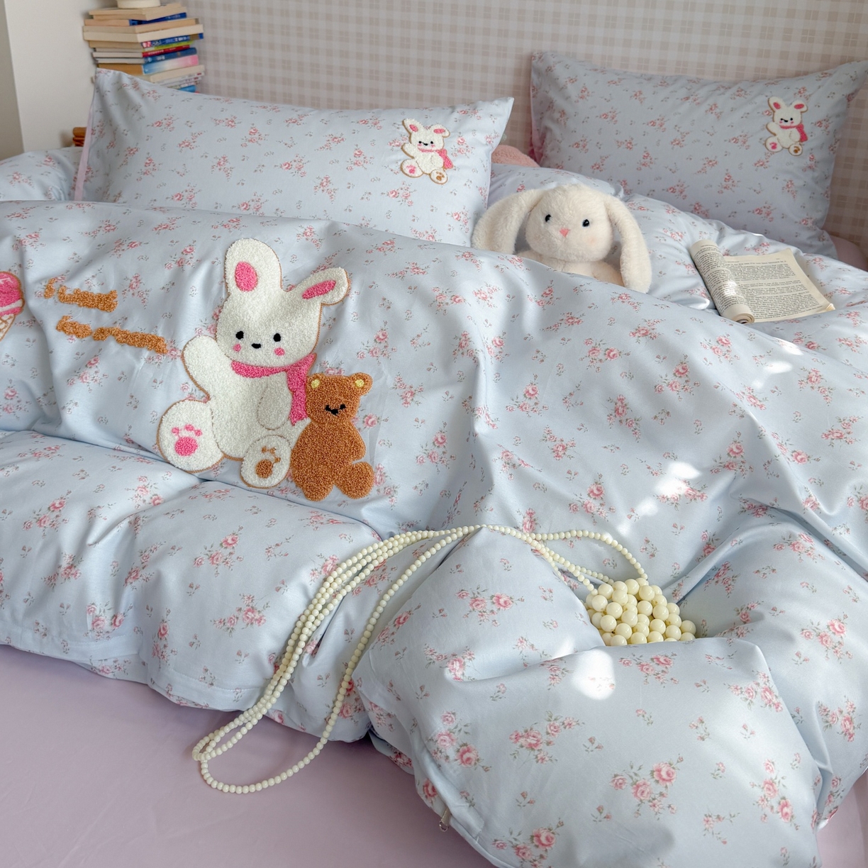 91家纺网 家纺一手货源 找家纺 （总）觅糖家纺 2026春夏新款全棉纯棉卡通毛巾绣系列四件套