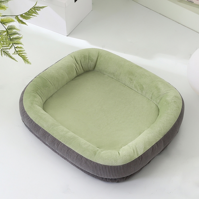 91家纺网 家纺一手货源 找家纺 永光家居 2026新款灯芯绒宠物窝底座可拆卸猫窝狗窝四季通用猫咪用品狗狗用品 绿色 60x75cm