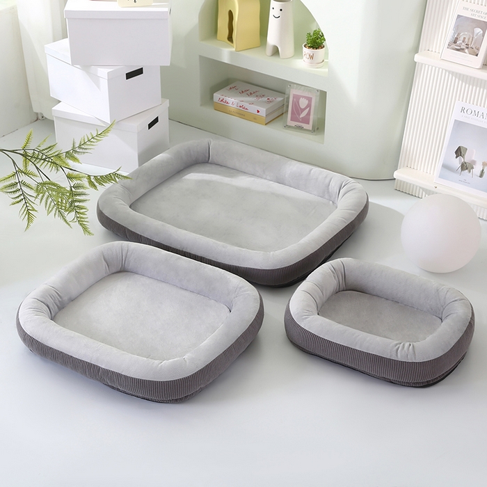91家纺网 家纺一手货源 找家纺 永光家居 2026新款灯芯绒宠物窝底座可拆卸猫窝狗窝四季通用猫咪用品狗狗用品 灰色 50x60cm