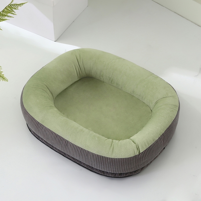 91家纺网 家纺一手货源 找家纺 永光家居 2026新款灯芯绒宠物窝底座可拆卸猫窝狗窝四季通用猫咪用品狗狗用品 绿色 60x75cm