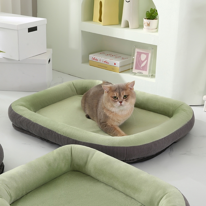 91家纺网 家纺一手货源 找家纺 永光家居 2026新款灯芯绒宠物窝底座可拆卸猫窝狗窝四季通用猫咪用品狗狗用品 绿色 60x75cm