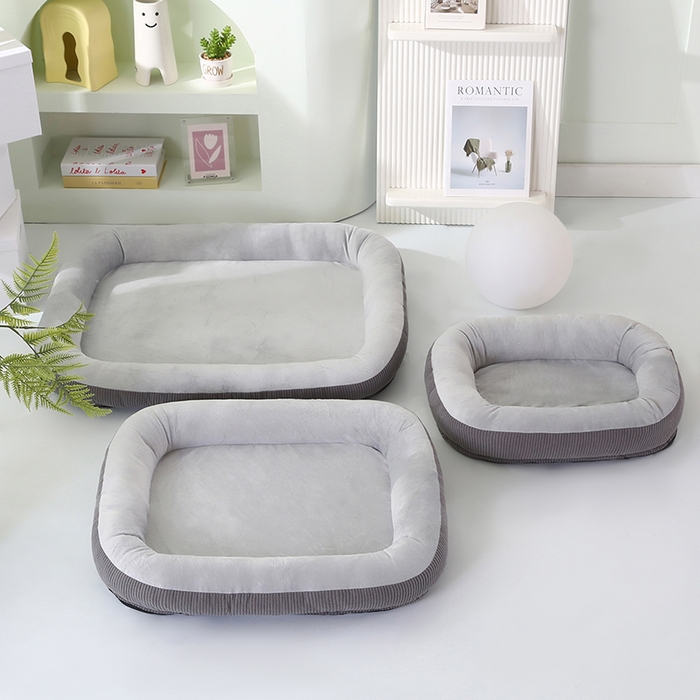 91家纺网 家纺一手货源 找家纺 永光家居 2026新款灯芯绒宠物窝底座可拆卸猫窝狗窝四季通用猫咪用品狗狗用品 灰色 60x75cm