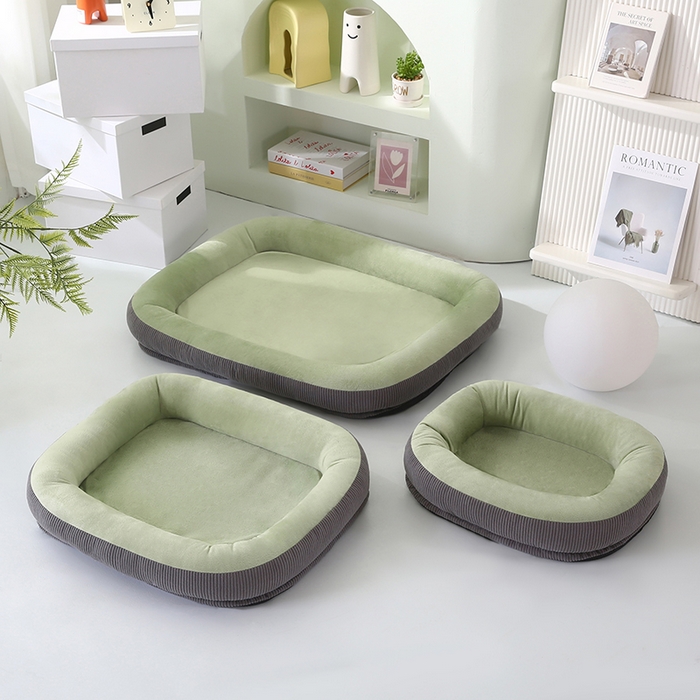 91家纺网 家纺一手货源 找家纺 永光家居 2026新款灯芯绒宠物窝底座可拆卸猫窝狗窝四季通用猫咪用品狗狗用品 绿色 40x50cm