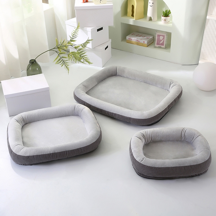91家纺网 家纺一手货源 找家纺 永光家居 2026新款灯芯绒宠物窝底座可拆卸猫窝狗窝四季通用猫咪用品狗狗用品 灰色 40x50cm