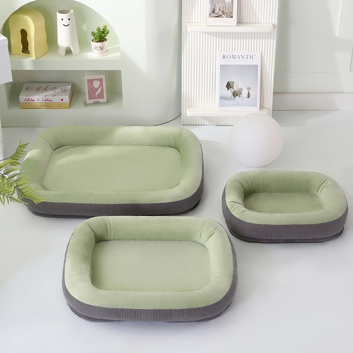 91家纺网 家纺一手货源 找家纺 永光家居 2026新款灯芯绒宠物窝底座可拆卸猫窝狗窝四季通用猫咪用品狗狗用品 绿色 50x60cm