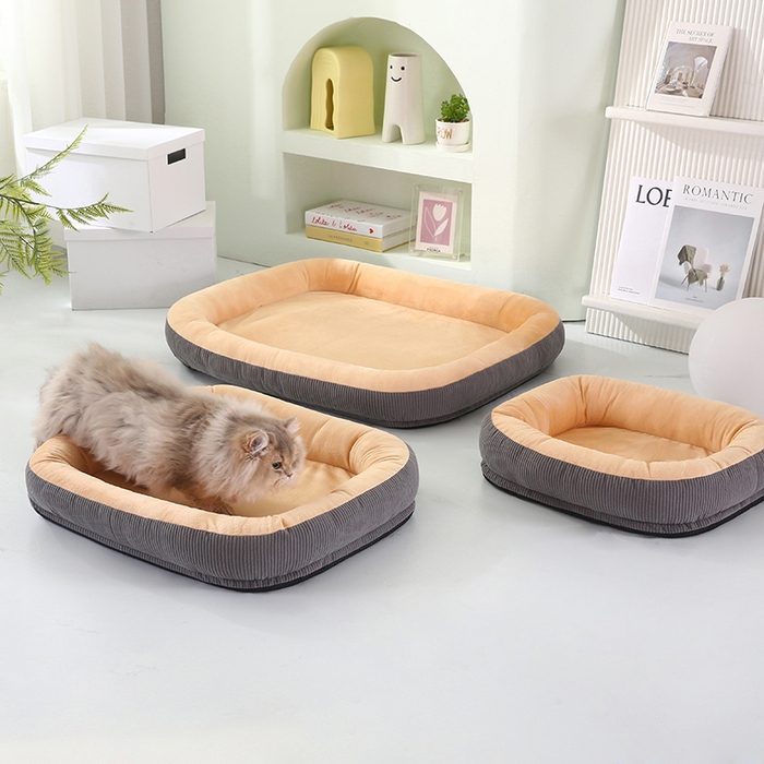 91家纺网 家纺一手货源 找家纺 永光家居 2026新款灯芯绒宠物窝底座可拆卸猫窝狗窝四季通用猫咪用品狗狗用品 驼色 50x60cm