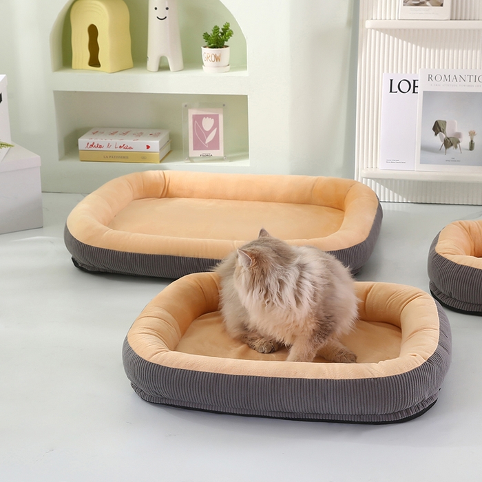 91家纺网 家纺一手货源 找家纺 永光家居 2026新款灯芯绒宠物窝底座可拆卸猫窝狗窝四季通用猫咪用品狗狗用品 驼色 50x60cm