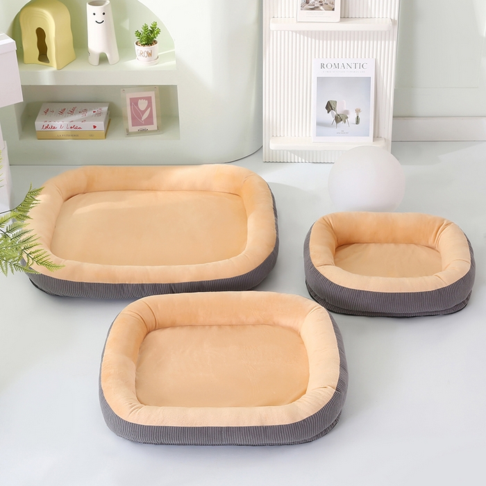 91家纺网 家纺一手货源 找家纺 永光家居 2026新款灯芯绒宠物窝底座可拆卸猫窝狗窝四季通用猫咪用品狗狗用品 驼色 40x50cm