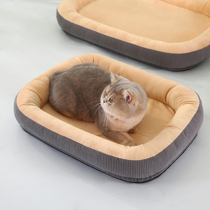 91家纺网 家纺一手货源 找家纺 永光家居 2026新款灯芯绒宠物窝底座可拆卸猫窝狗窝四季通用猫咪用品狗狗用品 驼色 60x75cm