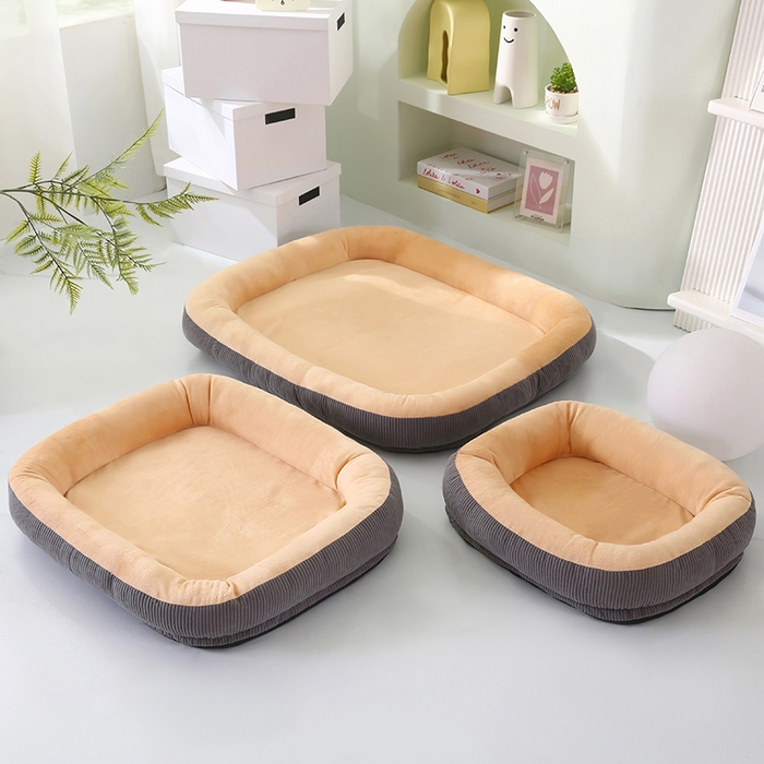 91家纺网 家纺一手货源 找家纺 永光家居 2026新款灯芯绒宠物窝底座可拆卸猫窝狗窝四季通用猫咪用品狗狗用品 驼色 60x75cm