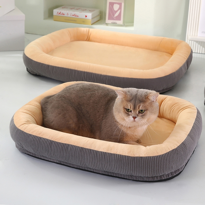 91家纺网 家纺一手货源 找家纺 永光家居 2026新款灯芯绒宠物窝底座可拆卸猫窝狗窝四季通用猫咪用品狗狗用品 驼色 40x50cm