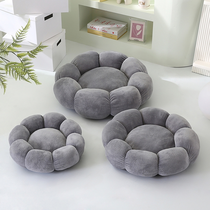 91家纺网 家纺一手货源 找家纺 永光家居 2026新款花瓣宠物窝猫窝狗窝四季通用猫咪用品狗狗用品 灰色 40x40cm