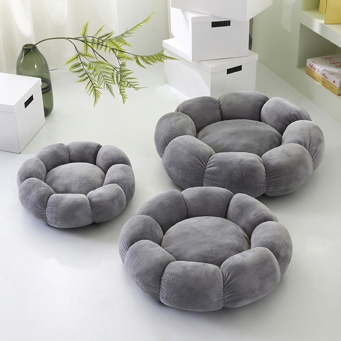 91家纺网 家纺一手货源 找家纺 永光家居 2026新款花瓣宠物窝猫窝狗窝四季通用猫咪用品狗狗用品 灰色 50x50cm