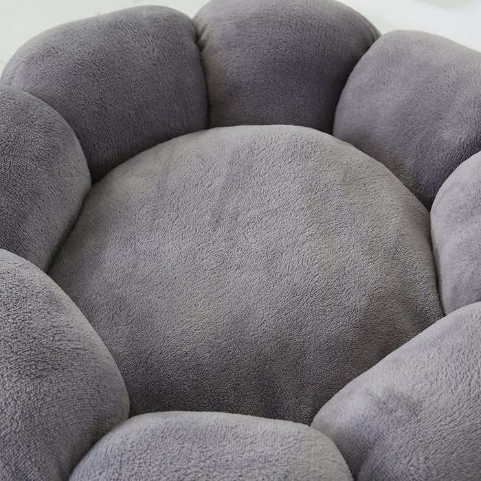 91家纺网 家纺一手货源 找家纺 永光家居 2026新款花瓣宠物窝猫窝狗窝四季通用猫咪用品狗狗用品 灰色 50x50cm