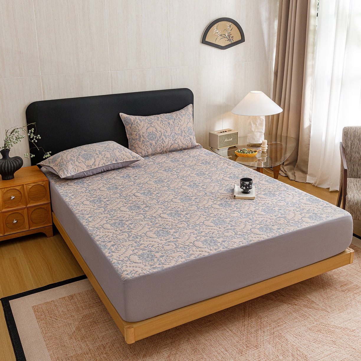 91家纺网 家纺一手货源 找家纺 悦然毛巾被 2026新款全棉三层纱加厚夏被四件套毛巾床笠盖毯毛毯枕套夏凉被空调被 欧韵